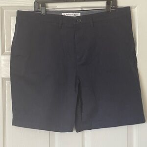 LACOSTE Regular Fit Mens Cotton Shorts - Size 40 - Navy Blue